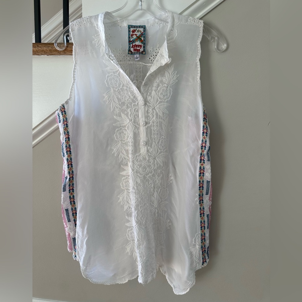 Johnny Was embroidered tank top